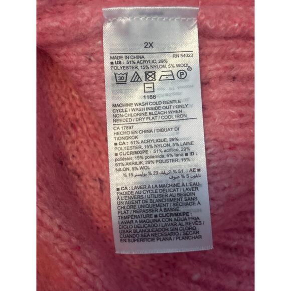 NWT Old Navy Plus Size Pink Sweater Crew Neck 5% Wool Size 2X - Picture 4 of 5